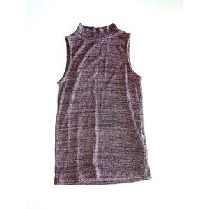 Turtleneck knit tank top